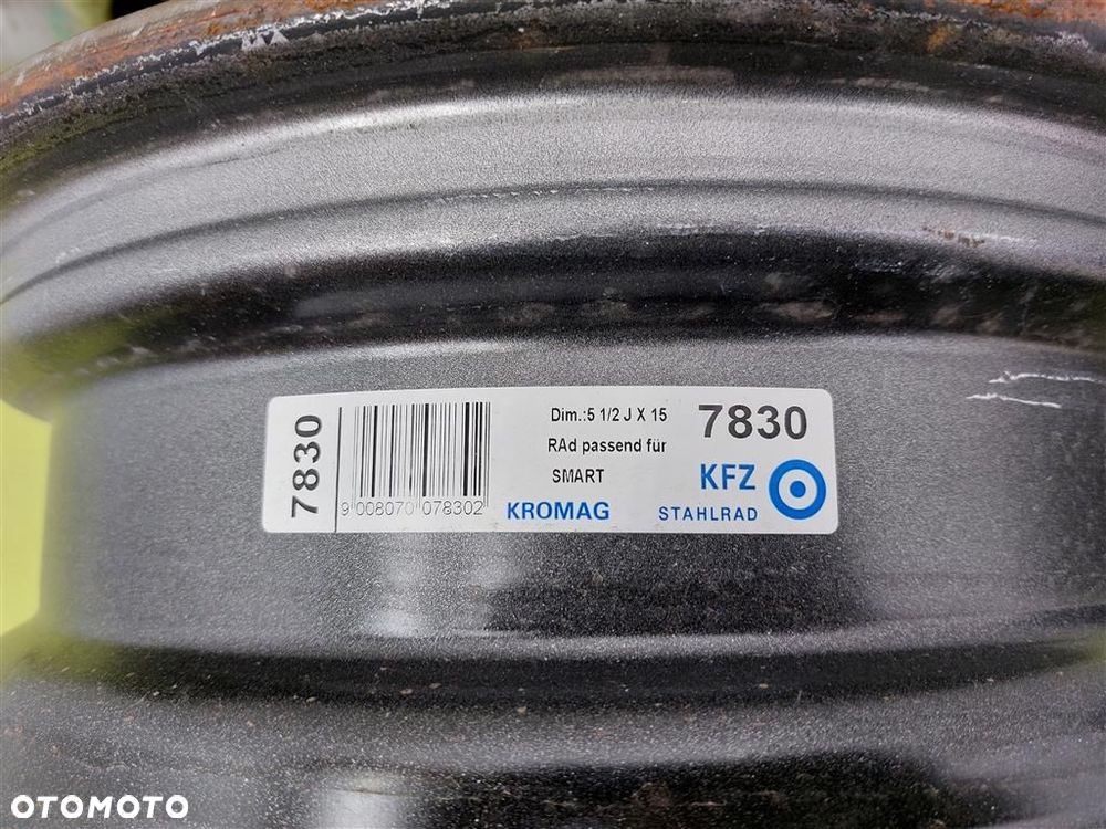 Felgi stalowe Smart Fortwo 4X112 5,5J R15 ET 22 - 12