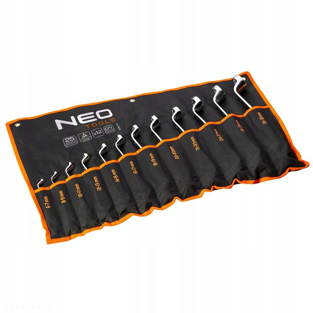 NEO ZESTAW KLUCZE OCZKOWE ODGIĘTE 6-32MM 12szt PŁACHTA 09-952 GIĘTE WYGIĘTE - 3