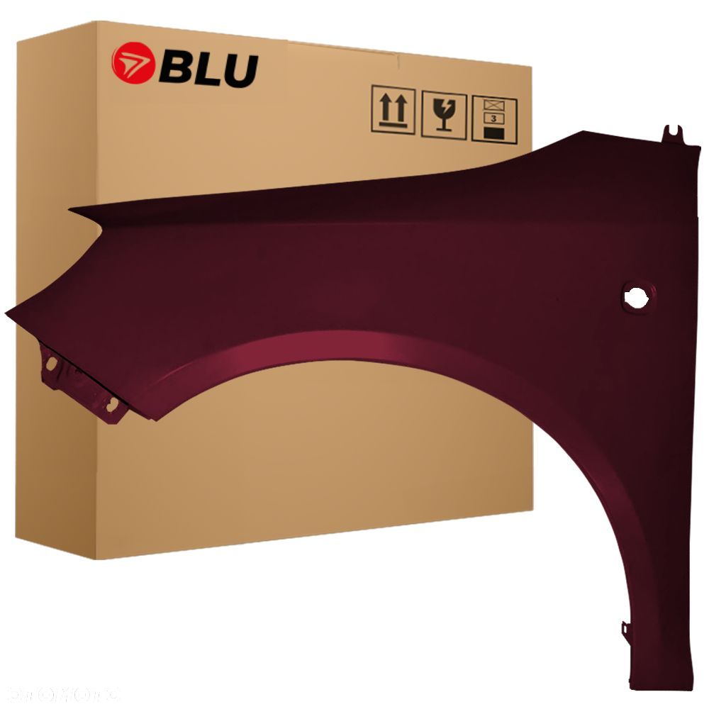 BLU Błotnik SKODA FABIA II 2 5J ROOMSTER LF3X lewy czerwony 07-15 przód RotBrunello - 1