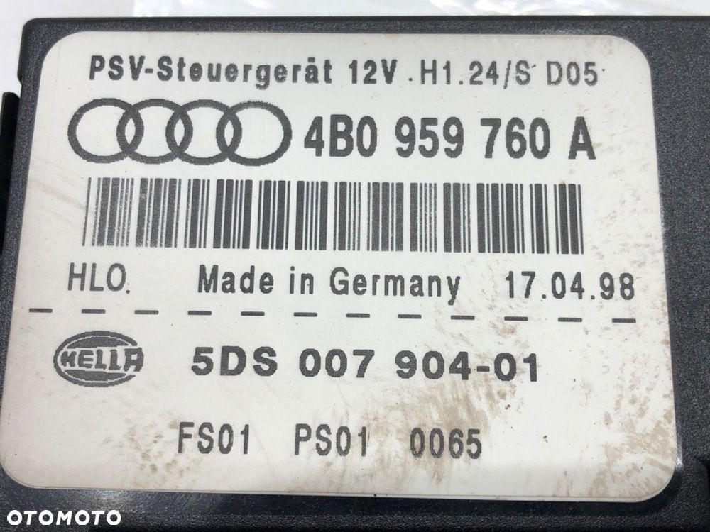 MODUŁ STEROWNIK PAMIĘCI FOTELA  AUDI A6 C5 Avant (4B5) 1997 - 2005 1.8 T 110 kW [150 KM] benzyna - 4