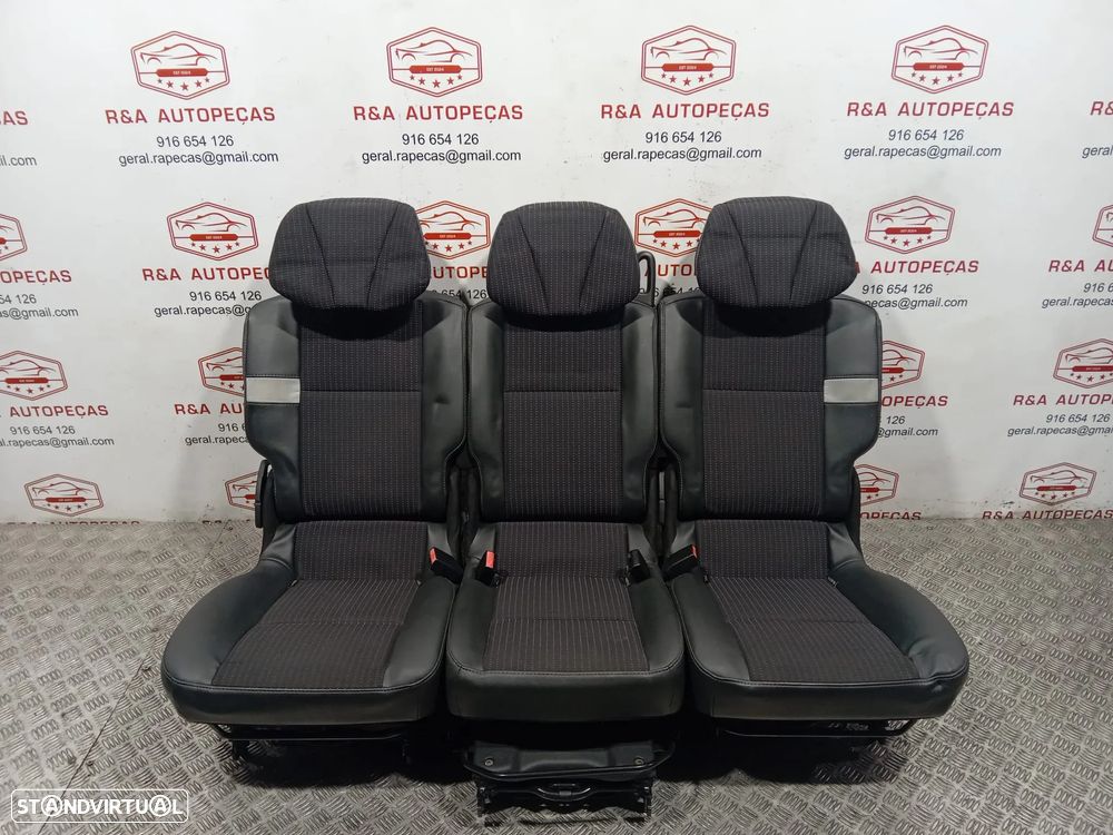 Conjunto de Bancos Renault Grand Scenic 3 III 7 Lugares Pele e Tecido OriginalOriginal - 4