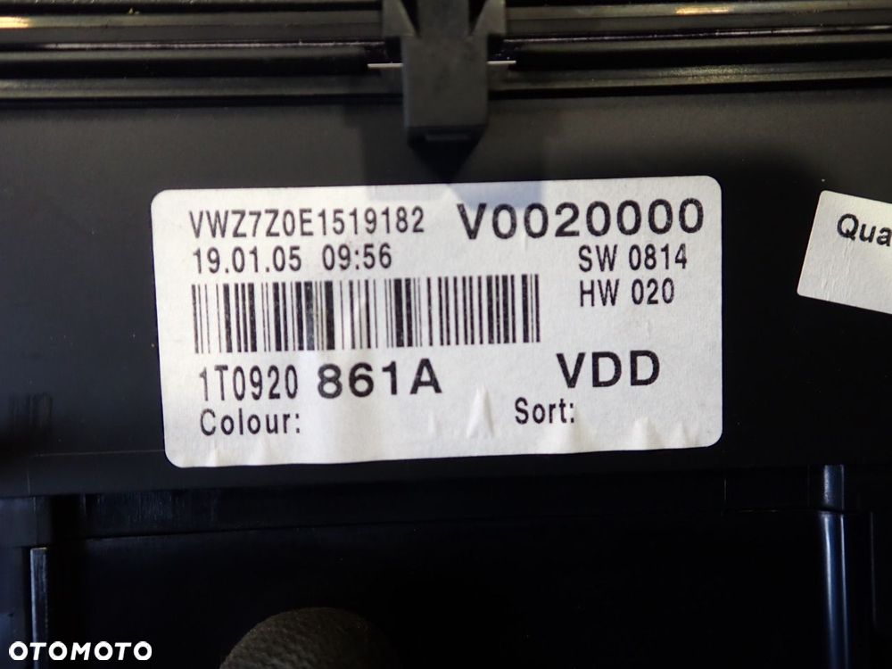 LICZNIK VOLKSWAGEN TOURAN 1T0920861A - 8