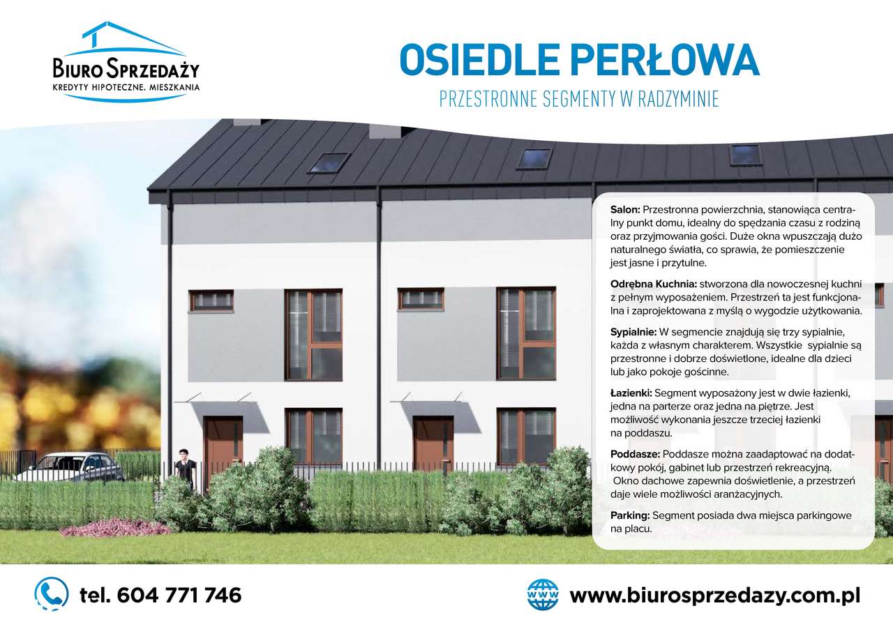 SEGMENT ZAMIAST MIESZKANIA+2MP+OGRÓDEK - centrum Radzymina