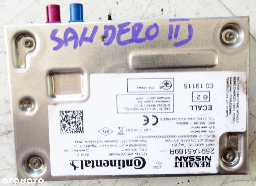 DACIA SANDERO III 3 2020- MODUŁ STEROWNIK RADIA 2591A5169R CAPTUR CLIO - 1