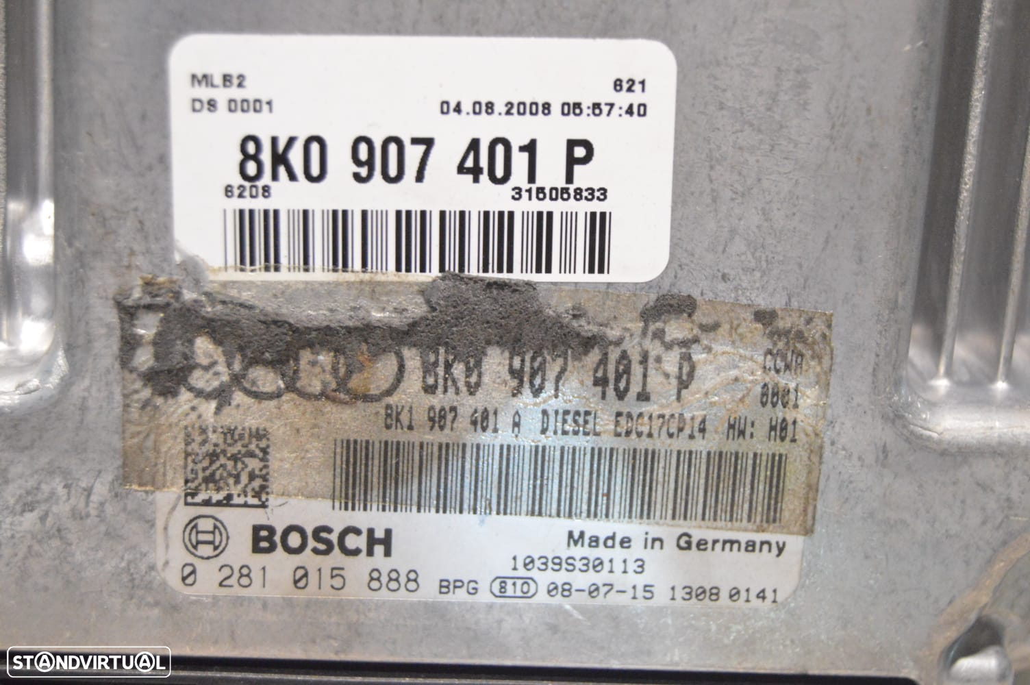 CENTRALINA ECU MOTOR BOSCH AUDI 0281015888 8K0907401P 8K0907401 8K1907401A 8K1907401 1039S30113 AUDI A5 8T 8T3 8TA 2007-2011 3.0 TDI QUATTRO V6 245CV CDU CDUD - 4