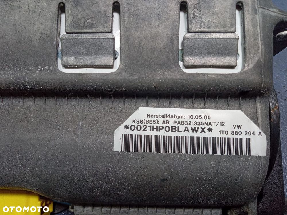 VW TOURAN I DESKA ROZDZIELCZA PODUSZKI PASY - 10