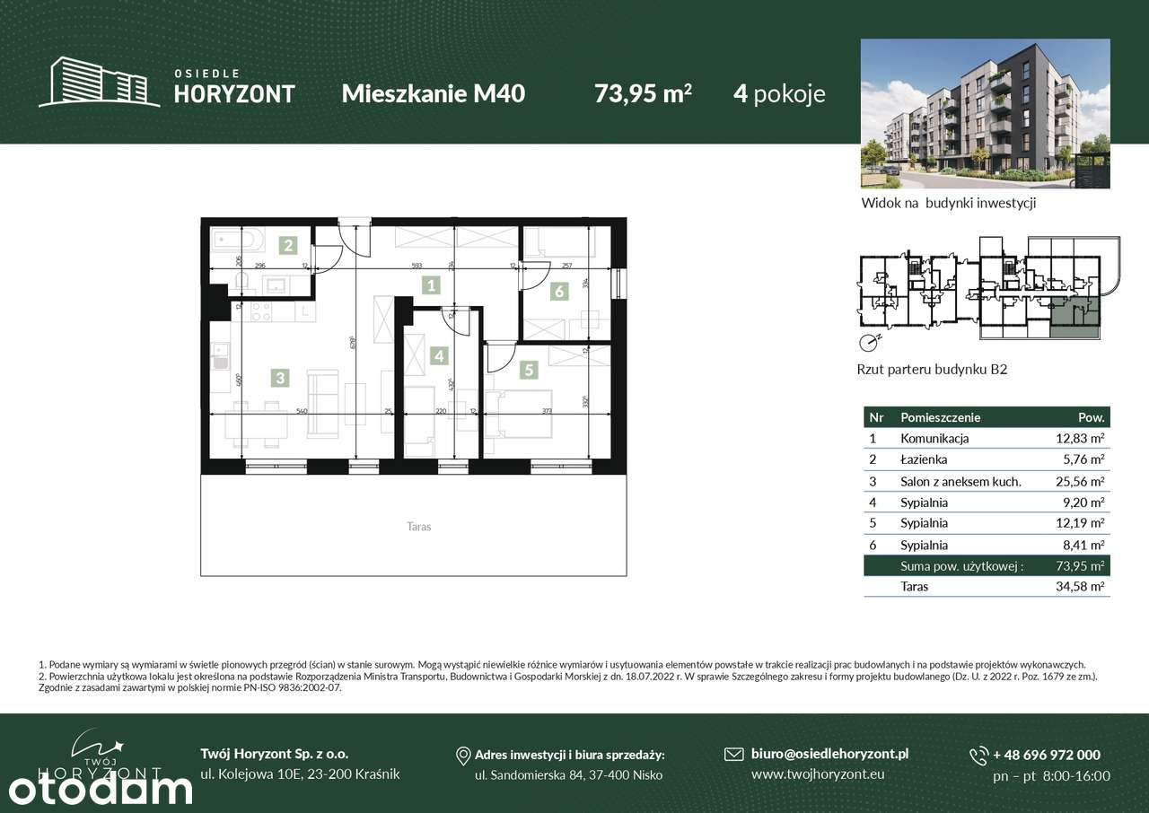 PBI - Twój Horyzont | 73,95 m² z 4 pokojami i tarasem 34,58 m²