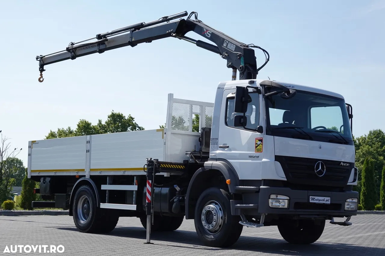 Mercedes-Benz AXOR 1829 / 4X2 / TRANSMISIE - 6 M / HDS HIAB 122 BS-3 / extensie: 10 M / CAPACITATE MAXIMA DE RIDARE 4 600 KG / MANUAL / RADIO CONTROL / ANVELOPE 100% / IMPORTAT - 4