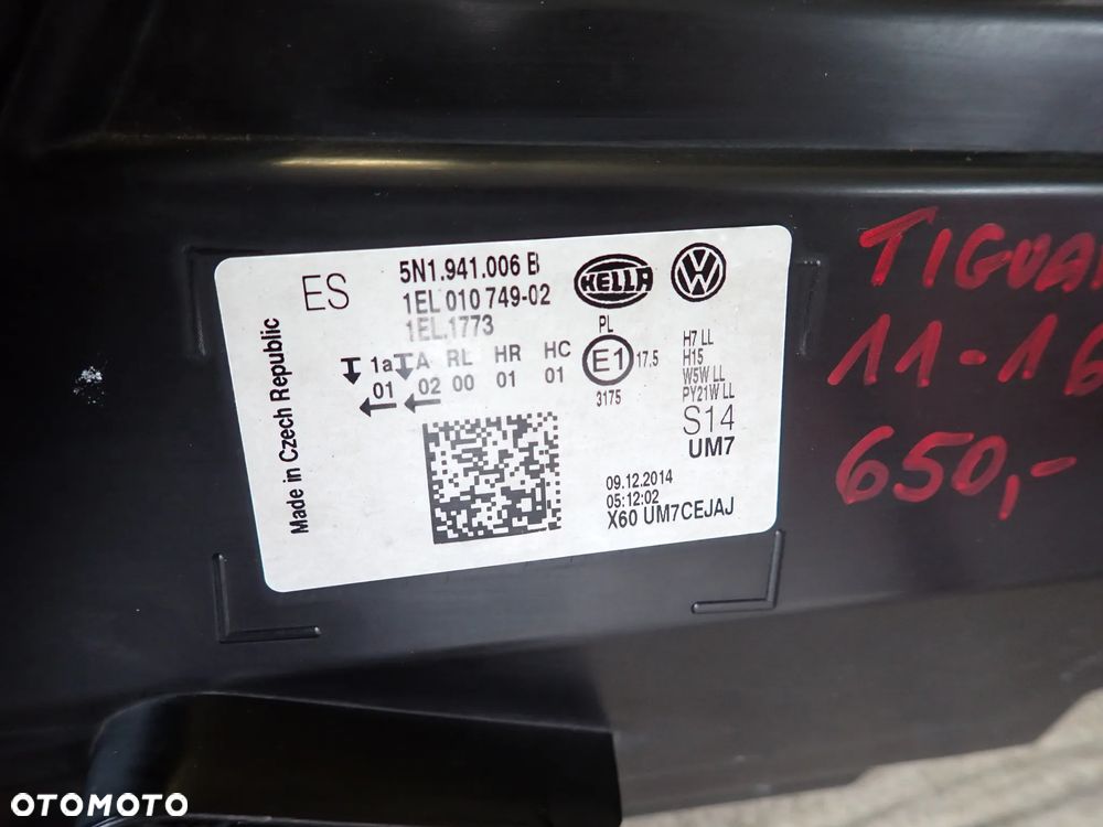 VW TIGUAN 11-16 LAMPA PRWY PRZÓD 5N1941006B - 4