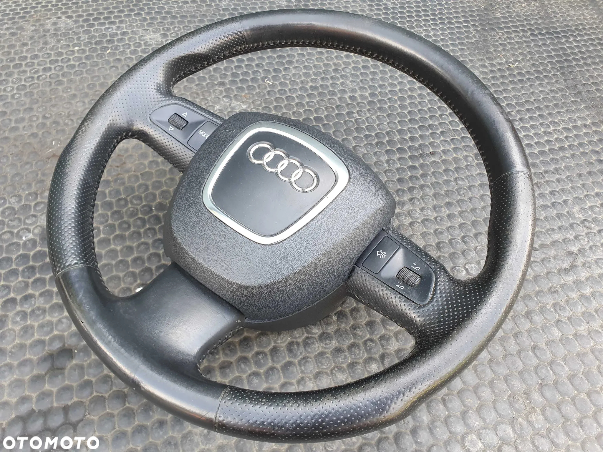 Kierownica Trzy 3 Ramienna Czarna Pikowana Skóra Air Bag Poduszka Wtyczka AUDI A4 B6 B7 - 13