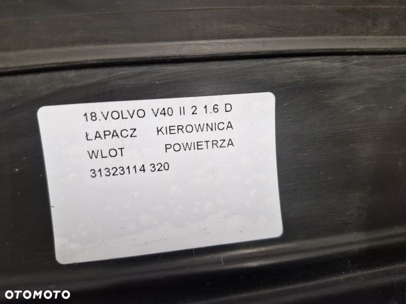 volvo v40 2 ii 1.6 d łapacz kierownica wlot powietrza 31323114 - 9