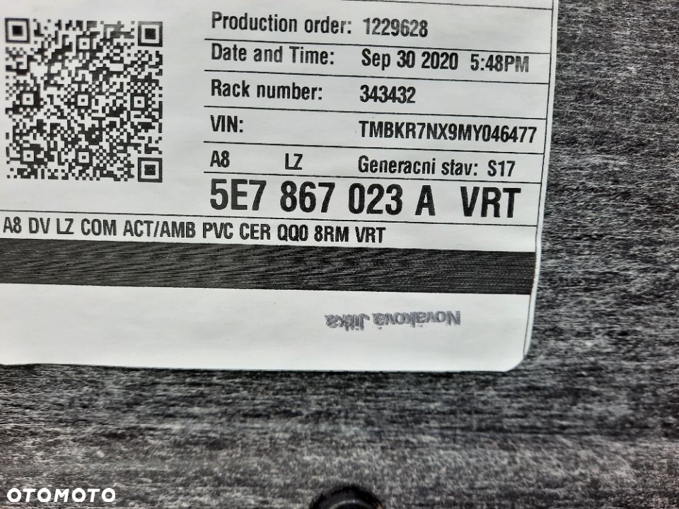 SKODA OCTAVIA IV 2020 PRAWY TYL kombi   TAPICERKA DRZWI 5E7867024A  5E8867014A 5E7867023A 5E8867013A - 3