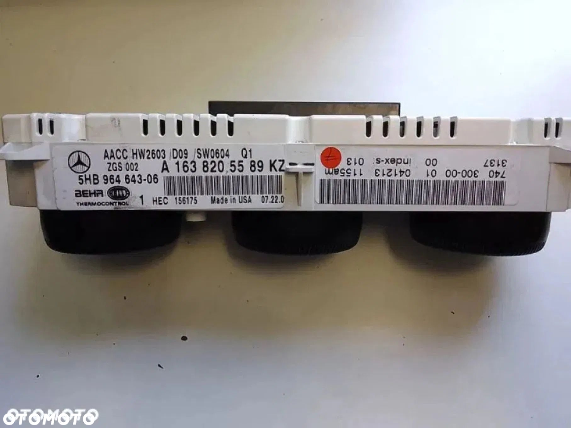 Mercedes ML W163 Lift 01-05 Panel Sterowania Nawiewu A1638205589 - 2