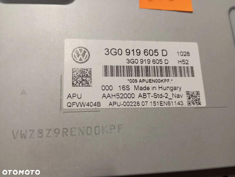 VW GOLF VII PASSAT B8 RADIO WYŚWIETLACZ NAWIGACJI NAWIGACJA 3G0919605D - 2