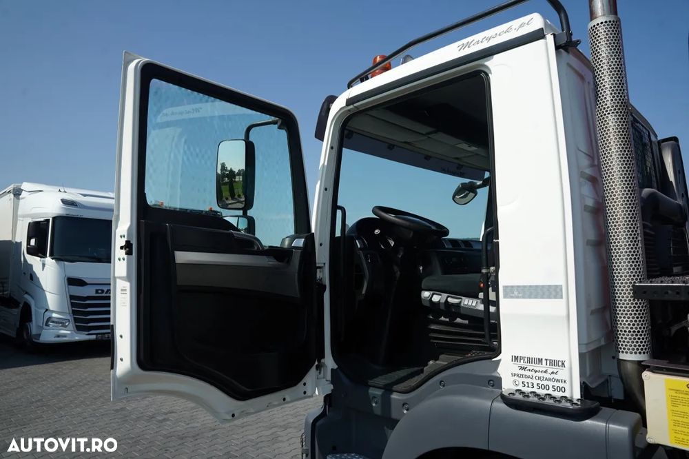 MAN TGM 18.340 / 4X2 / BASCĂLĂTOR 3 DIRECȚII / HIDRODOXIE LATERALĂ / BORDMATIC + HDS FASSI F165.0.22 / ROTATOR / GRAPER / TELECOMANDĂ / EURO - 28