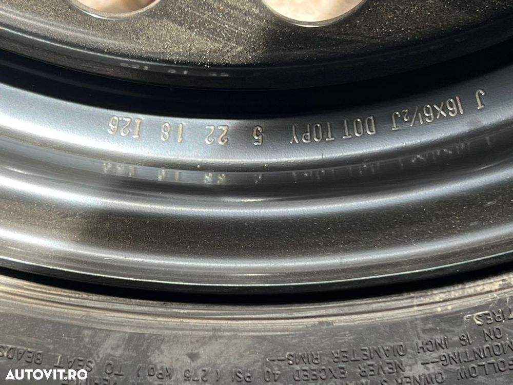 vând set jante tablă noi Mitsubishi ASX pe 16” cu anvelope noi de iarnă - 3