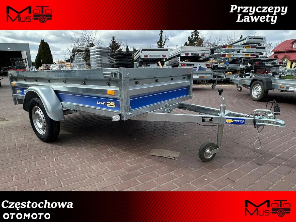 Inny Przyczepa VESTA LIGHT 25 251x135x37 cm WYSOKIE BURTY spawana rama Częstochowa MOTOMUS - 1