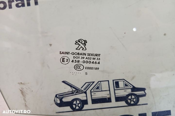 Geam usa fata dreapta 43R-000464 43R-000464 Peugeot 208 1 [2012 - 201 - 3