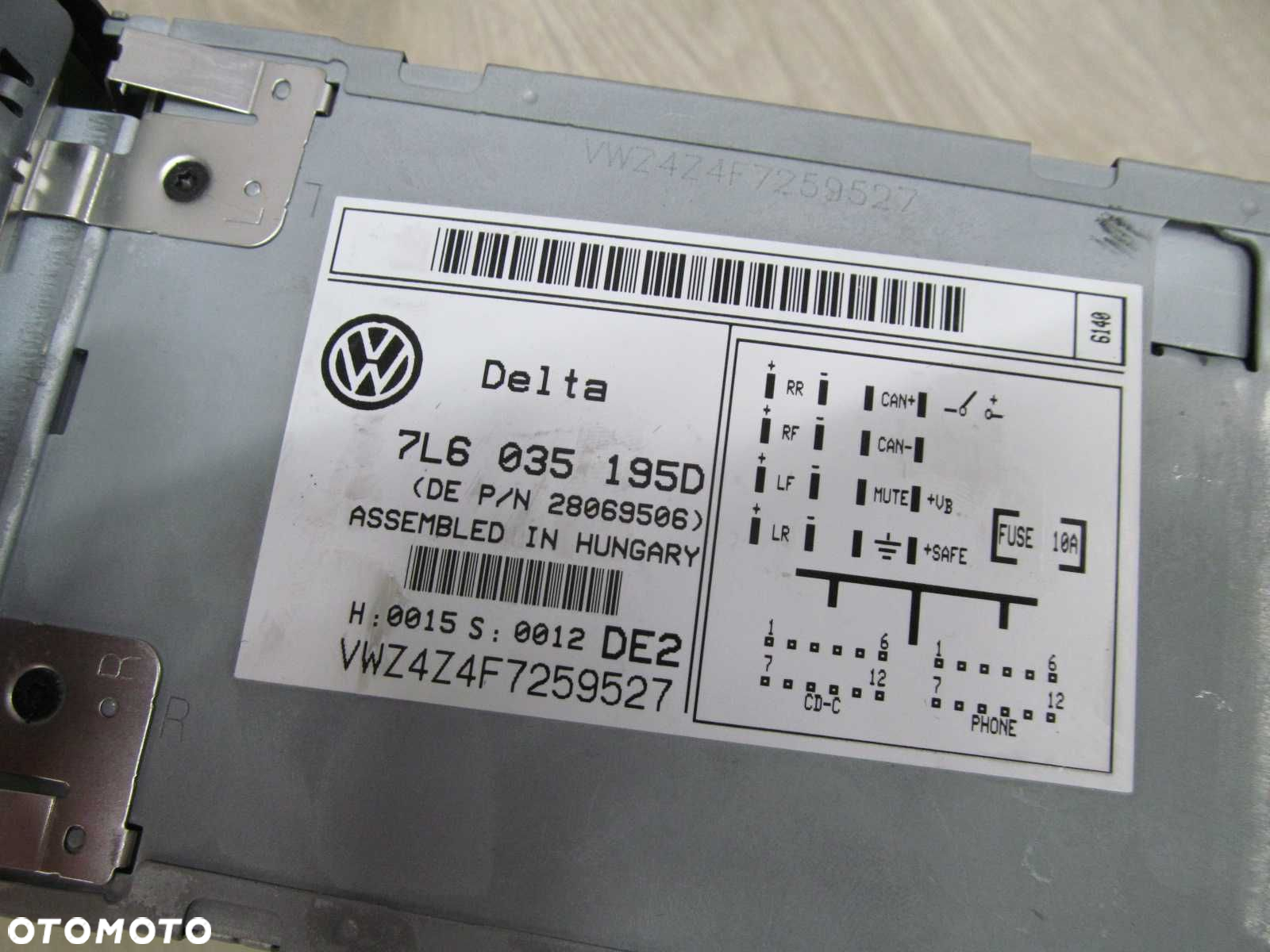 VW TOUAREG 7L 03-10 RADIO CD DELTA 7L6035195D - 7