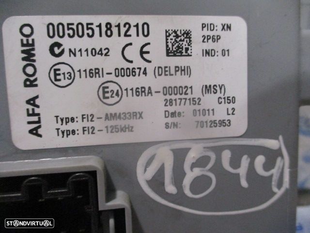 Centralina 51892330 00505181210  51865544 ALFA ROMEO MITO FASE 1 2011 1.3JTD 95CV 3P PRETO MAGNETI MARELLI - 8