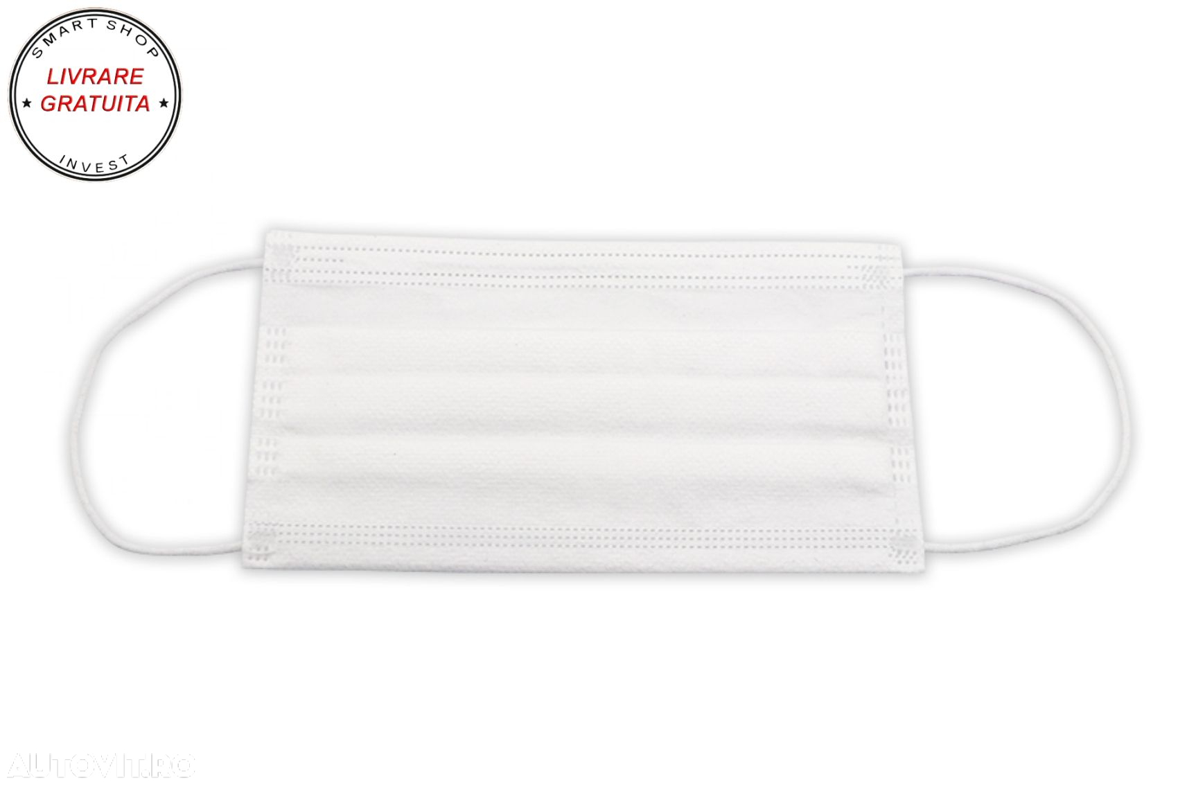 Pachet 50 masti de protectie de unica folosinta cu 3 pliuri 3 straturi cu banda de- livrare gratuita - 4