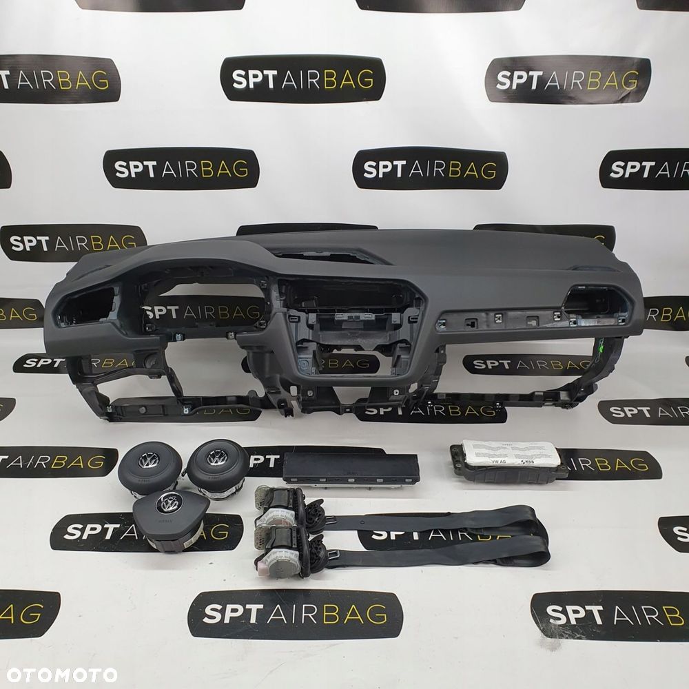 VW TIGUAN 2 II DESKA ROZDZIELCZA KONSOLA KOKPIT PULPIT PODUSZKI AIRBAG AIR BAG PASY KIT SET - 1