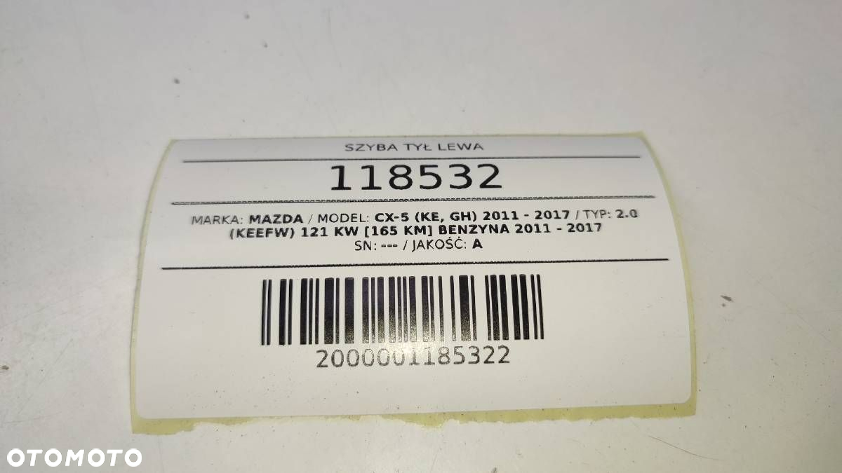 SZYBA TYŁ TYLNA LEWA DRZWI AS3 MAZDA CX-5 I 2016 - 5