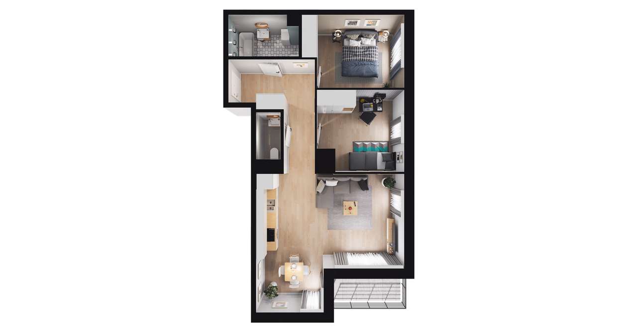 3-pokojowe mieszkanie 61m2 + balkon Bez Prowizji - Pełny obrazek: 3/24