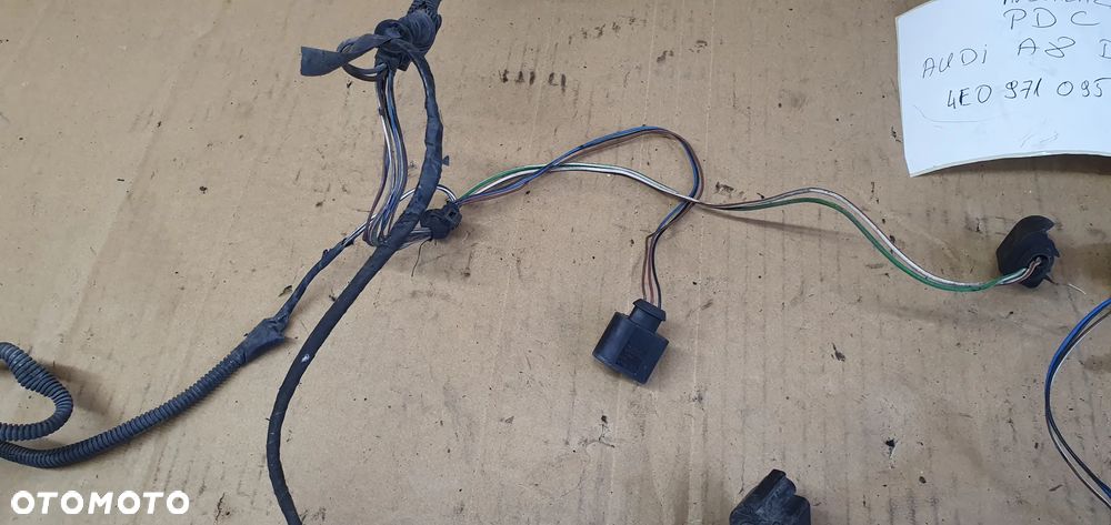 Wiązka instalacja czujników PDC zderzaka przód Audi A8 D3 Lift 4E0971095CB - 5