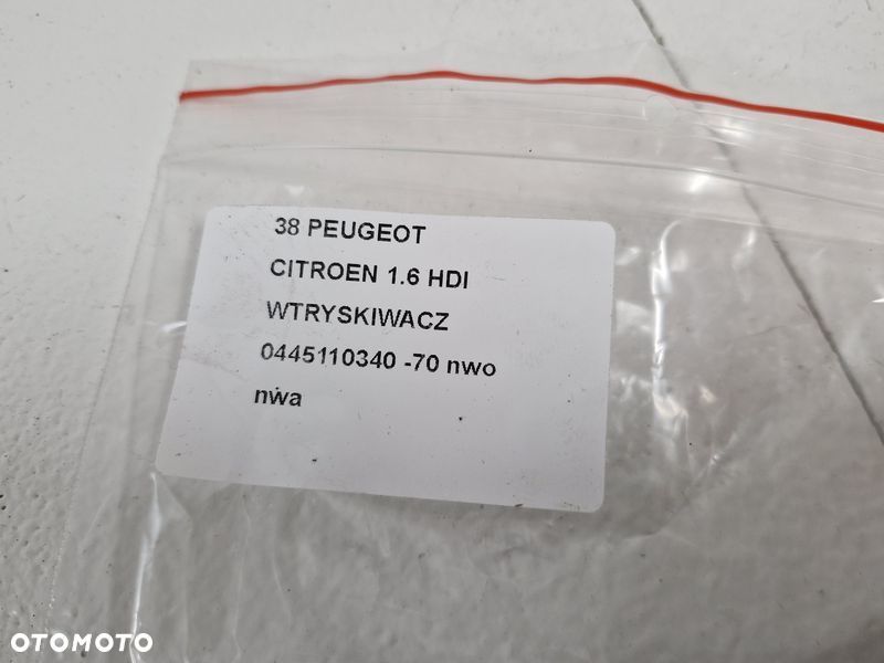 CITROEN BERLINGO PARTNER II III 1.6 HDI WTRYSKIWACZ WTRYSK PALIWA 0445110340 - 5