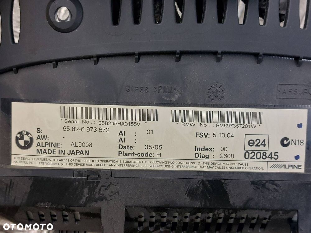 CZYTNIK NAWIGACJI + PANEL IDRIVE + WYŚWIETLACZ BMW E90 6987694 6973672 - 6