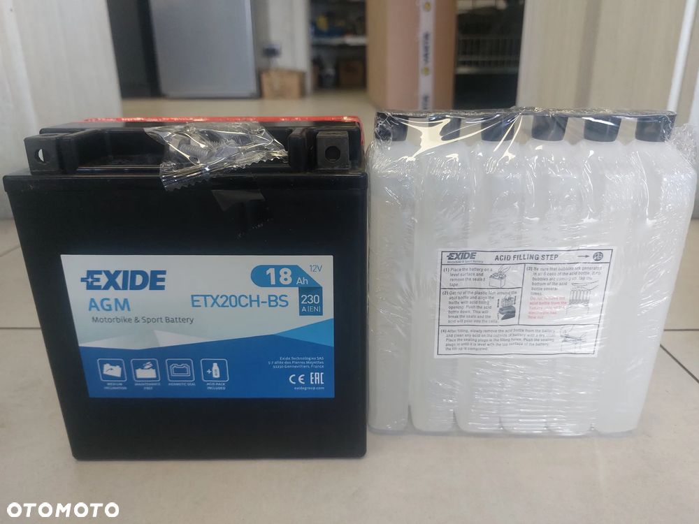 AKUMULATOR EXIDE ETX20CH-BS 12V 18AH 230A L+ AGM MOTOCYKLE QUADY - 1
