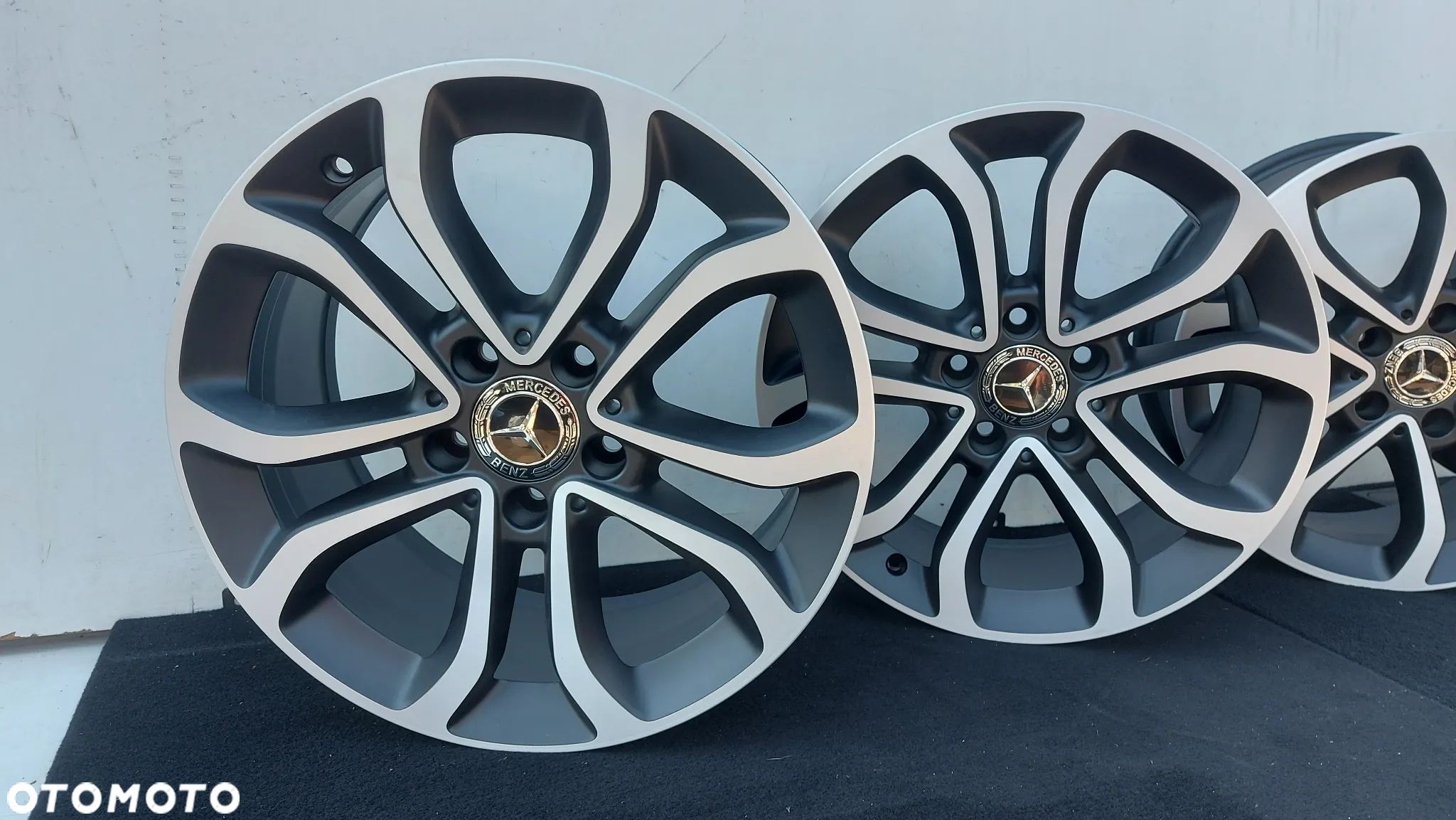 FELGI 17 KOMPLET MATOWE MERCEDES C W205 W204 E W212 W213 W207 W238 ORYGINAL DEMONTAZ 7JX17 8JX17 2054010200 2054013900 IDEALNE MAT - 1