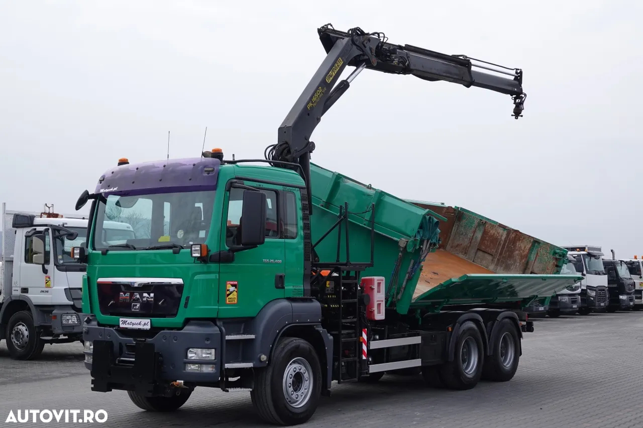 MAN TGS 26.400 / 6X4 / BASCULANTE + HDS PALFINGER PK 16502 / HYDROBURTA / BORDMATIC / IMPORTAT - 5