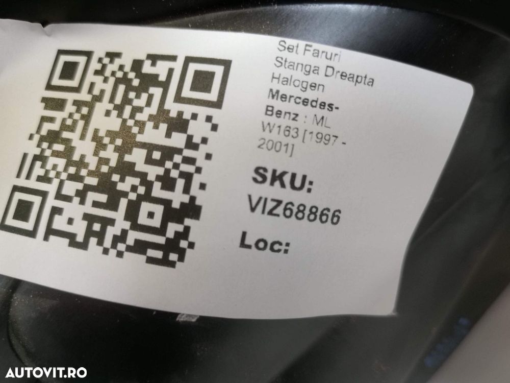 Set Faruri Stanga Dreapta Halogen Mercedes-Benz ML W163 1997 1998 1999 - 16