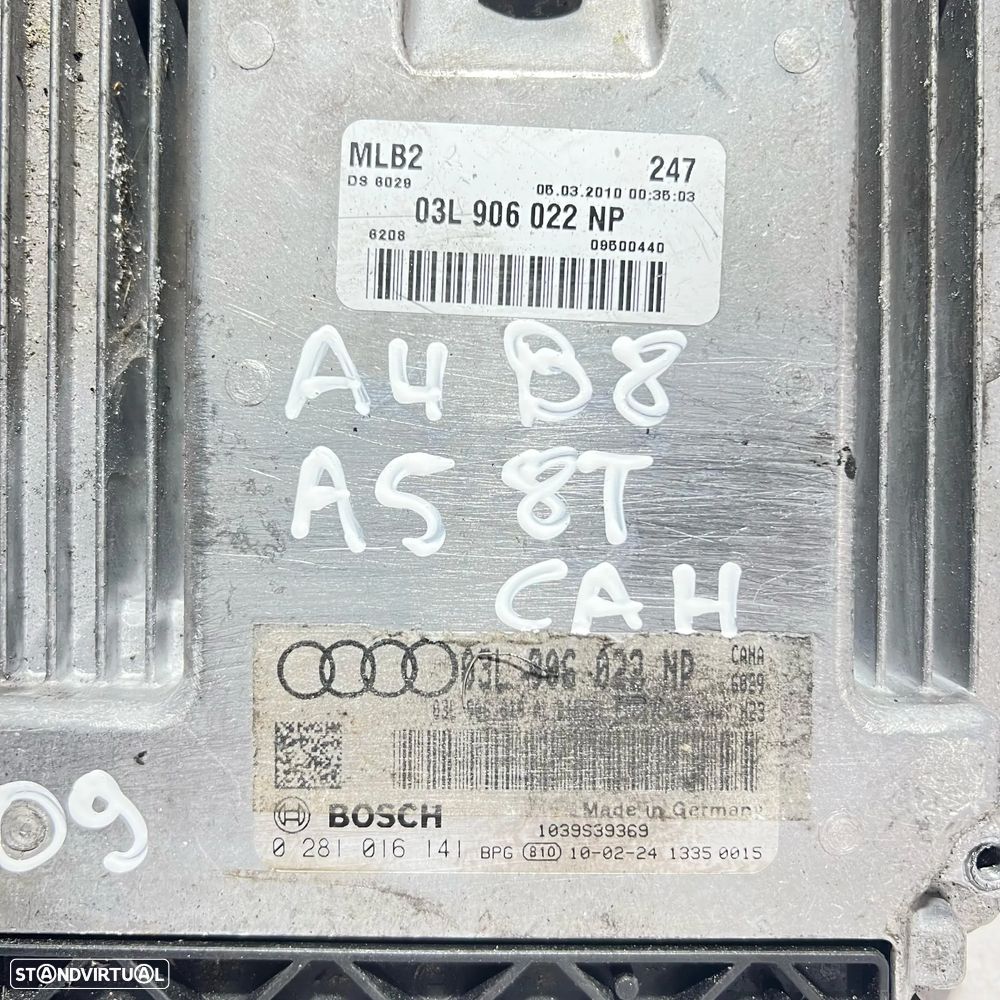 .Centralina Motor Bosch VW VAG Audi 2.0 TDi CAH 03L 906 022 NP / 0 281 016 141 - 1
