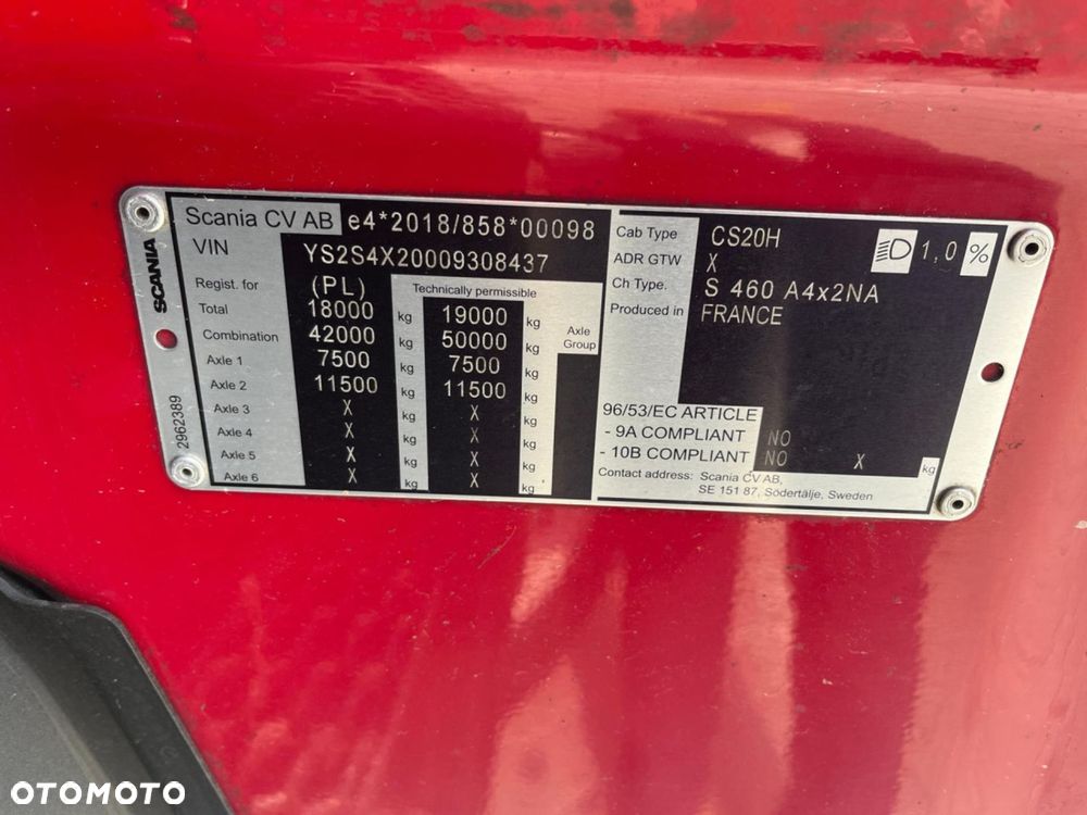 Scania S 460 A4x2NA Rok gwarancji na układ napędowy - 6