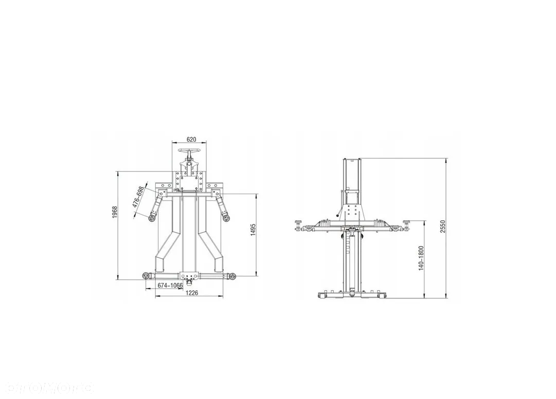 Podnośnik warsztatowy serwisowy jednokolumnowy 2,7T P1-2700 NORMET - 7