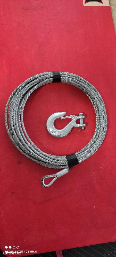 cablu, sufa otel troliu 4,8 mmx 10 m + cirlig - 1