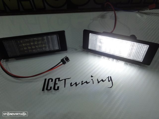 Suporte de lâmpada de matricula com led branco para BMW E81, E87, F20, E63, E64, F12, F13, F06, Z4 E85, E86, E89, K48 1600GT, K48 K,  Fiat Multipla, Marea, Marea, Gamma, Alfa romeo 147, 156, 159, GT, Brera, Spider, Mini R55, R55N, R60, R61. - 11