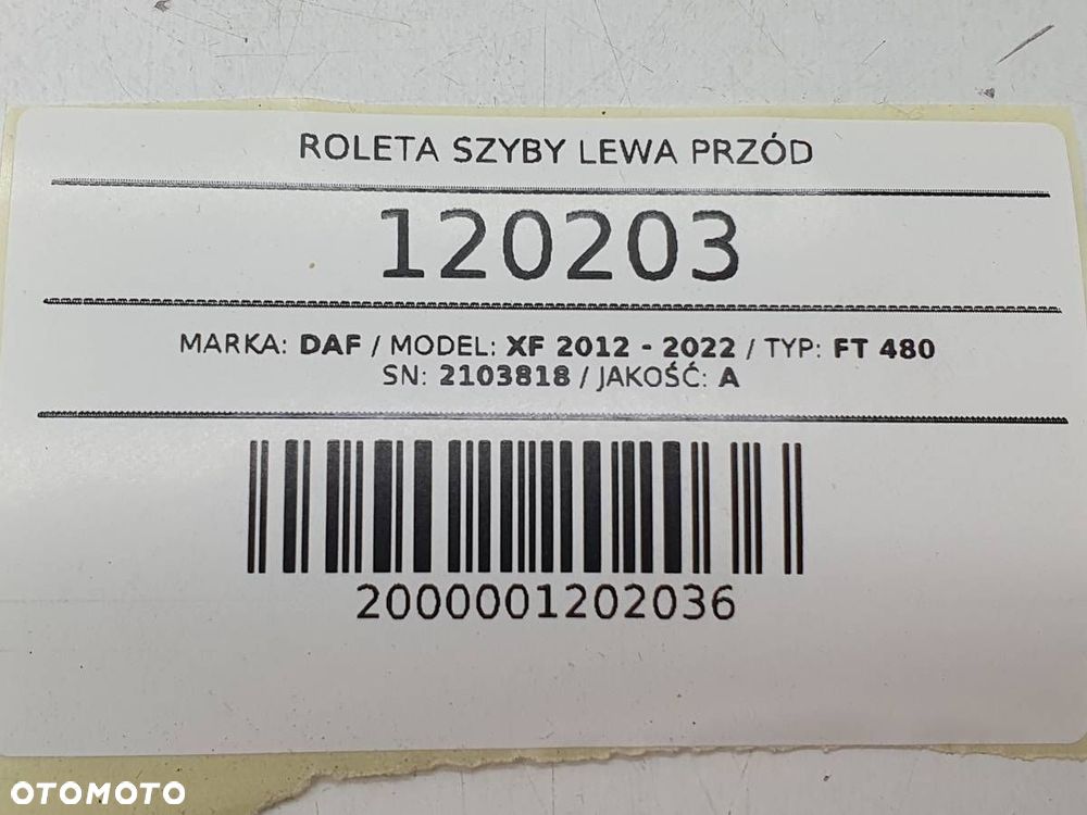 ROLETA SZYBY LEWA LEWY PRZÓD 2103818 DAF XF 106 EUROPA - 8