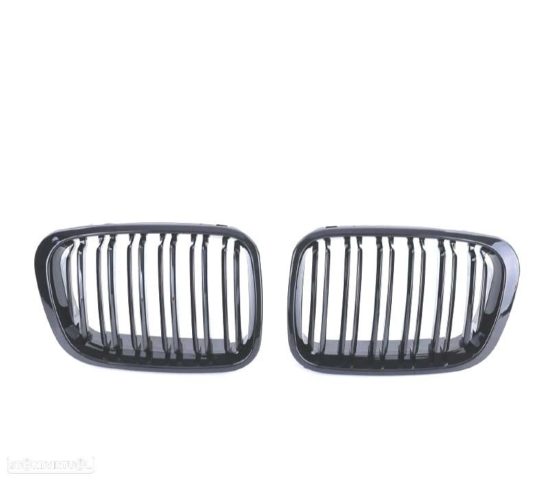 GRELHAS FRONTAIS BMW E46 SEDAN TOURING 98-01 LOOK M PRETO BRILHANTE - 4