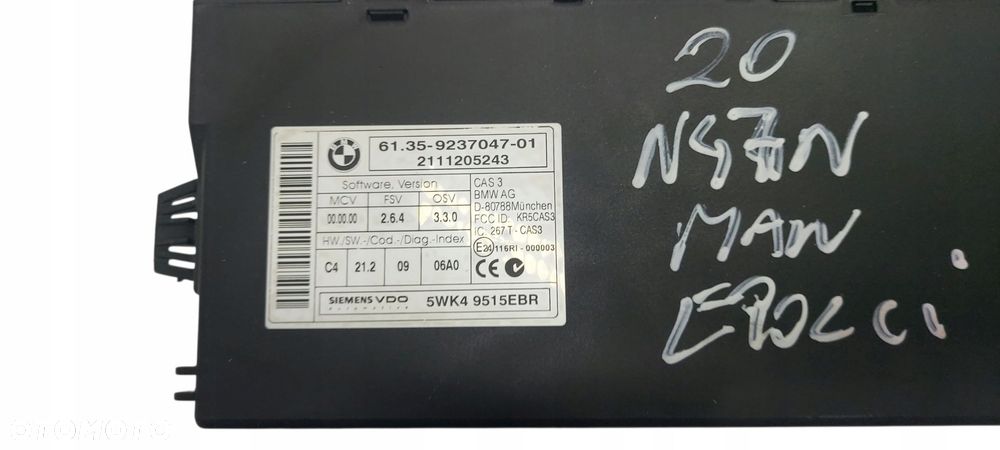 Bmw E90 Lci Zestaw Startowy Komputer Kluczyk Sterownik Cas 2.0D N47N Nr 586 - 4