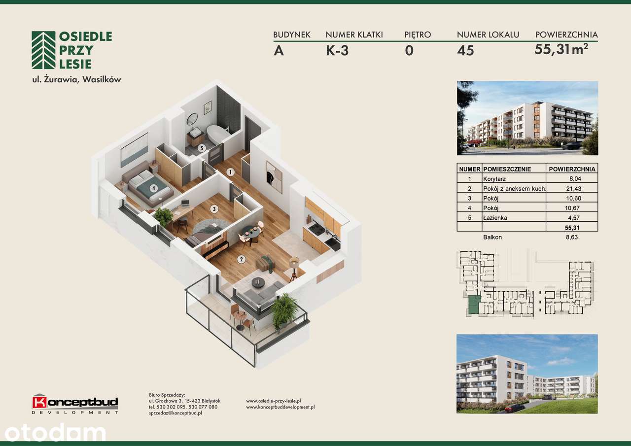 Osiedle przy Lesie | Bud. A | M. nr 45 | 55,31 m2