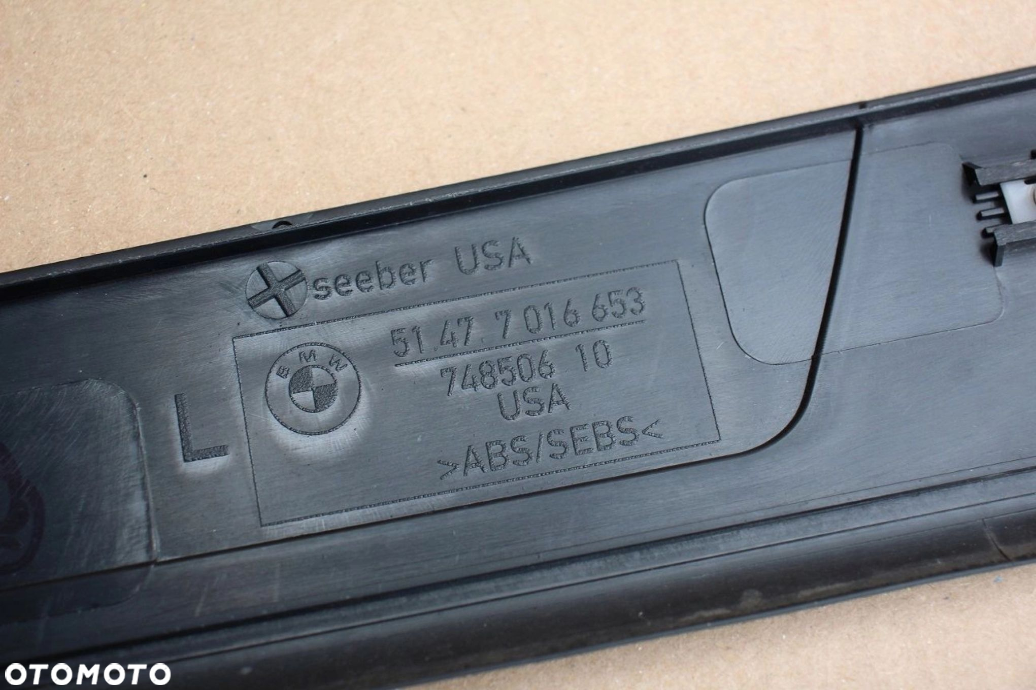 Listwy na progi progowe BMW e85 z4 oryginalne 7016653 7016654 czarne - 6