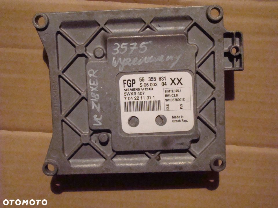 KOMPUTER SILNIKA VECTRA C SIGNUM 1,8 Z18XER CZYSTY WYZEROWANY PIN - 2