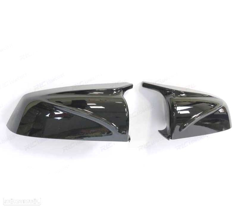 CAPAS DE ESPELHOS RETROVISORES BMW E60 LCI 07-10 LOOK M4 PRETO BRILLANTE - 2