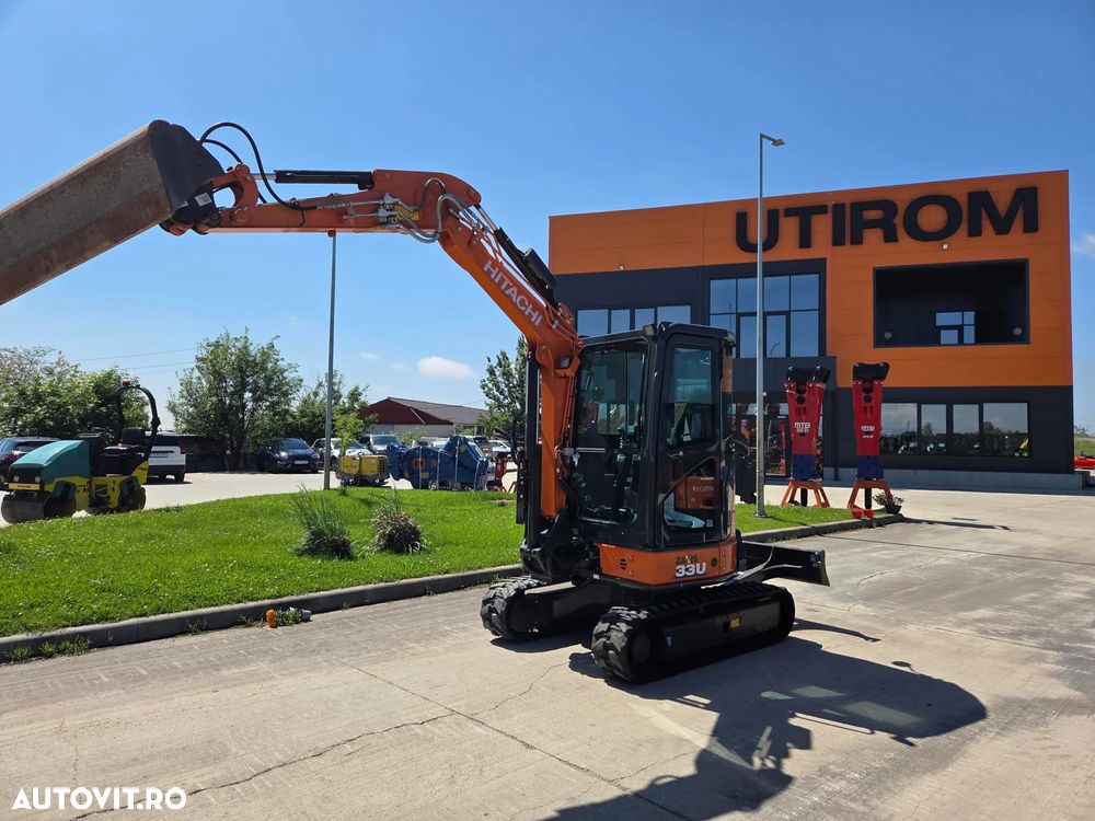 Hitachi ZX33U-6, 3,7 tone, 2023, 342ore, CUPLA RAPIDA HIDRAULICA+2 cupe SAPARE+CUPA TALUZ INCLINABILA, 2 circuite hidr pe brate, aer conditionat, LAMA NIVELARE, adanc sapare 3,5m, latime 1,55m, ridica 2,8t, posibil leasing 4 ani-PROMOTIE 41.900  EUR+Tva - 9