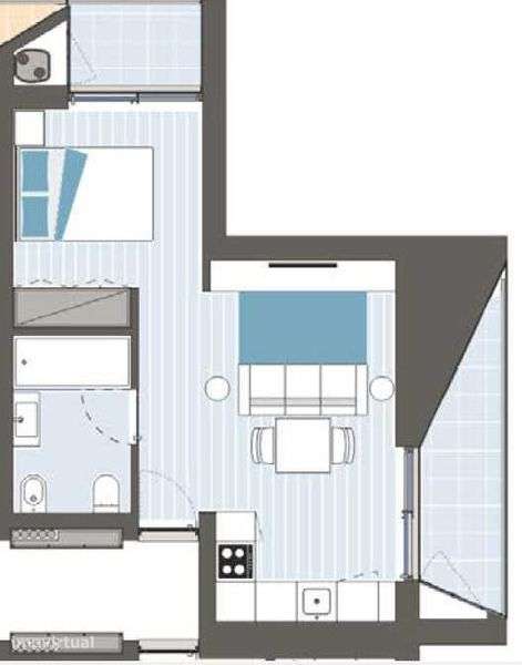 Arrenda-se apartamento T0 Novo - Parque dos Sobreiros 2 - Grande imagem: 3/8