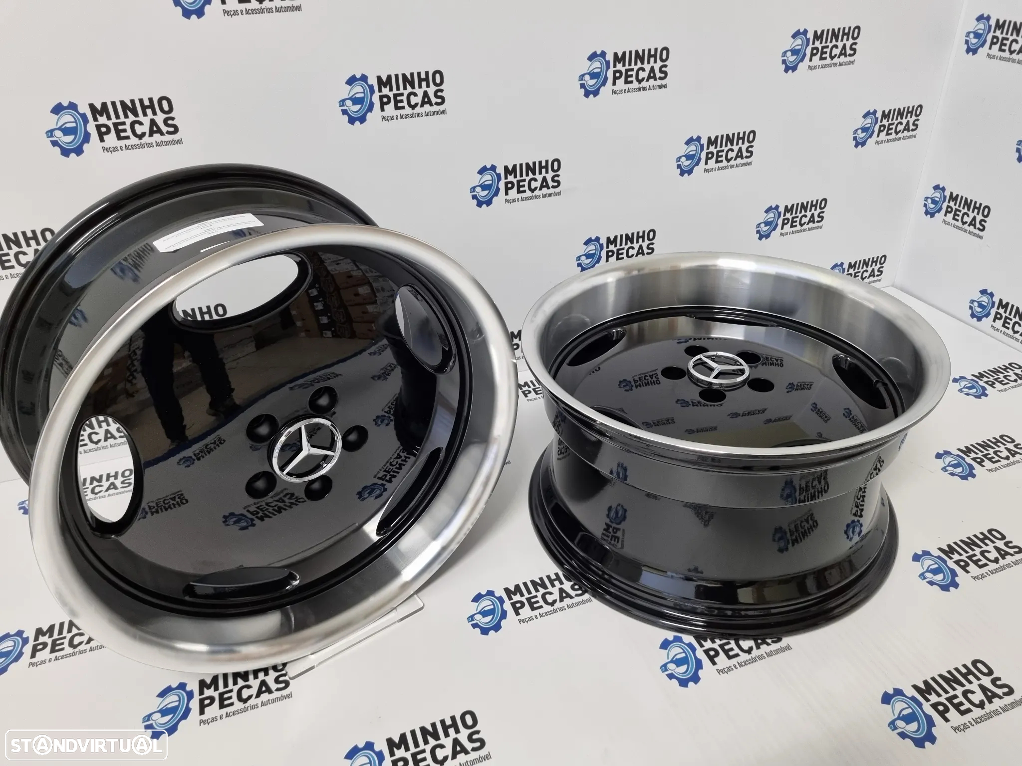 Jantes Mercedes Monoblock AMG em 18 Preto Aba Cromada - 6